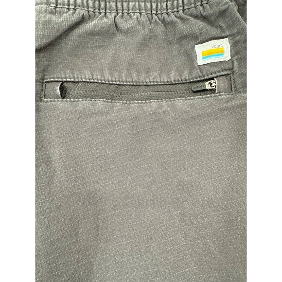 Vuori Ripstop Elastic Waist Shorts Zip Pockets Charcoal Gray Mens M - Picture 4 of 6